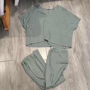 Zara Sage Green Two-Piece Lounge Set